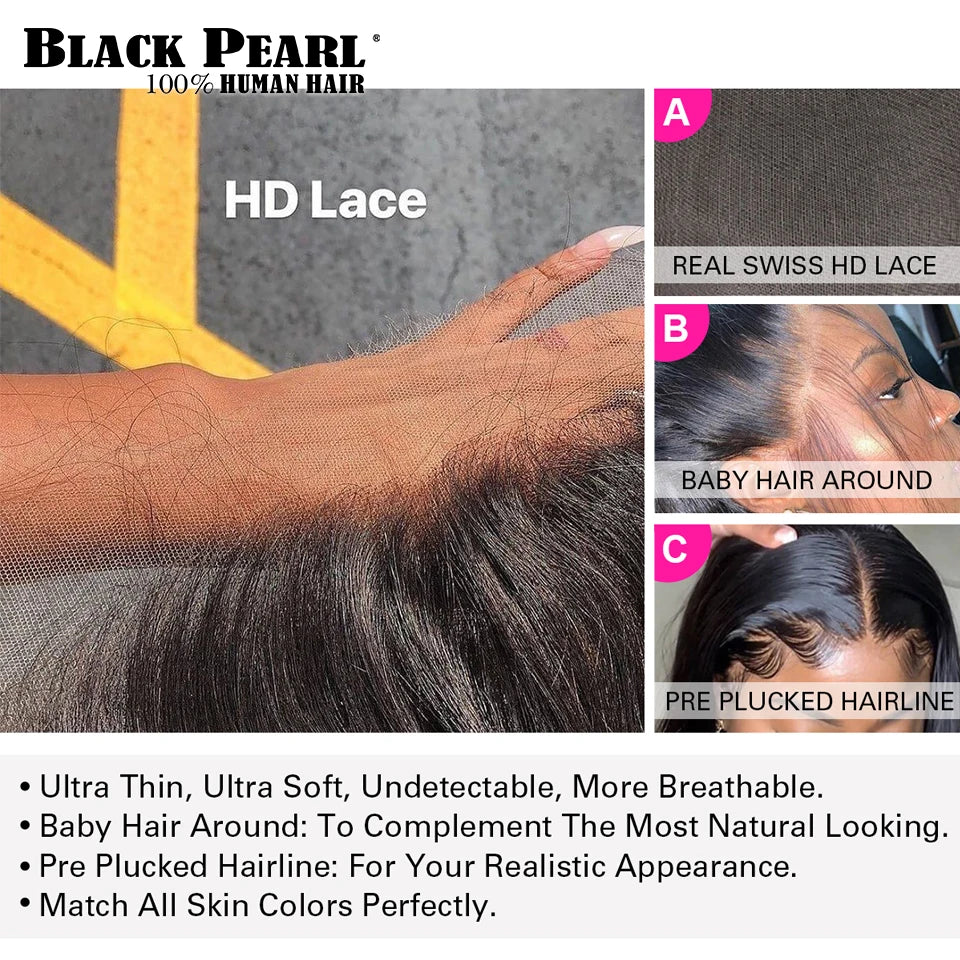 32 In Transparent Lace Frontal Wig Brazilian Straight Wave Wig Lace Front Human Hair Wigs For Black Women Remy 4x4 Closure Wig