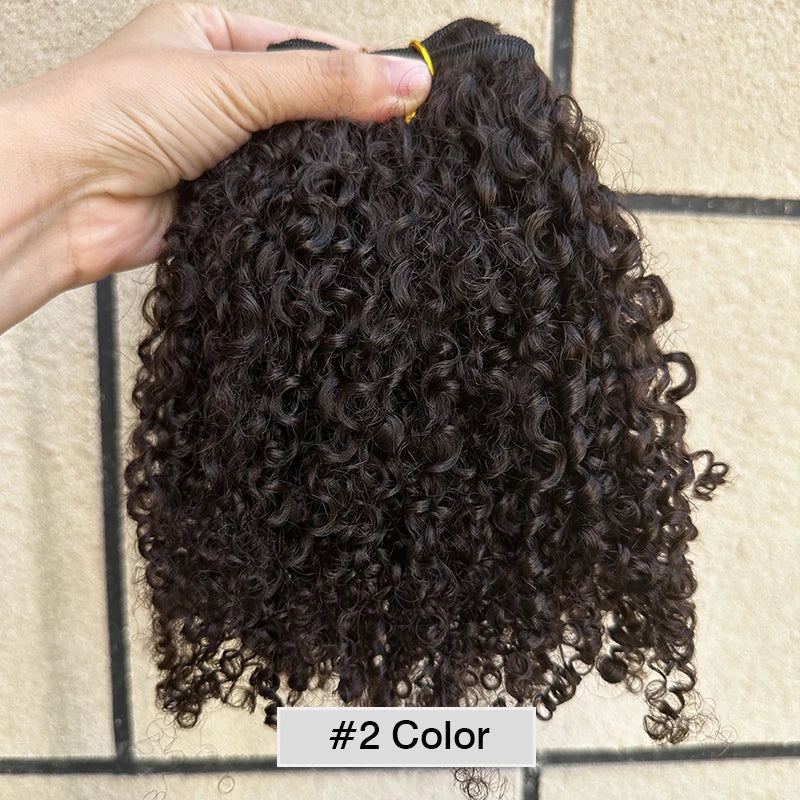 Double Drawn 3C 4A Burmese Curly Hair Bundles 100% Human Hair Afro Kinky Curly Human Hair Extensions For Black Women 100g/pc