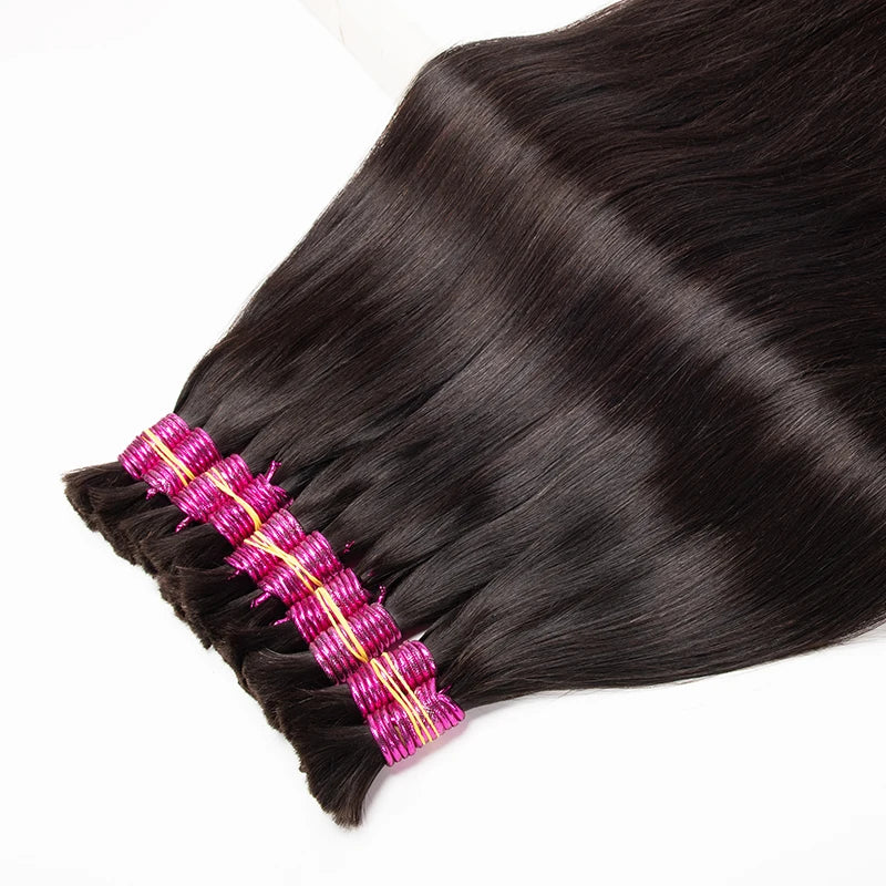 Straight Human Hair Bulk For Braiding Extensiones Cabelo Humano 100% Natural Balck Virgin Weaving Unprocessed No Bulk Human Hair