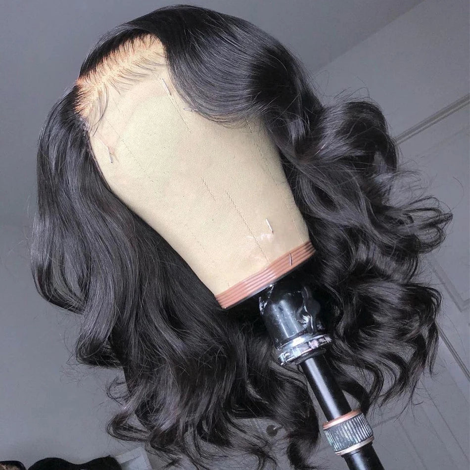 12A Short Loose Body Wave Bob Wig Brazilian Virgin Human Hair Lace Front Wigs 13X4 Transparent Body Wave Frontal Closure Wigs
