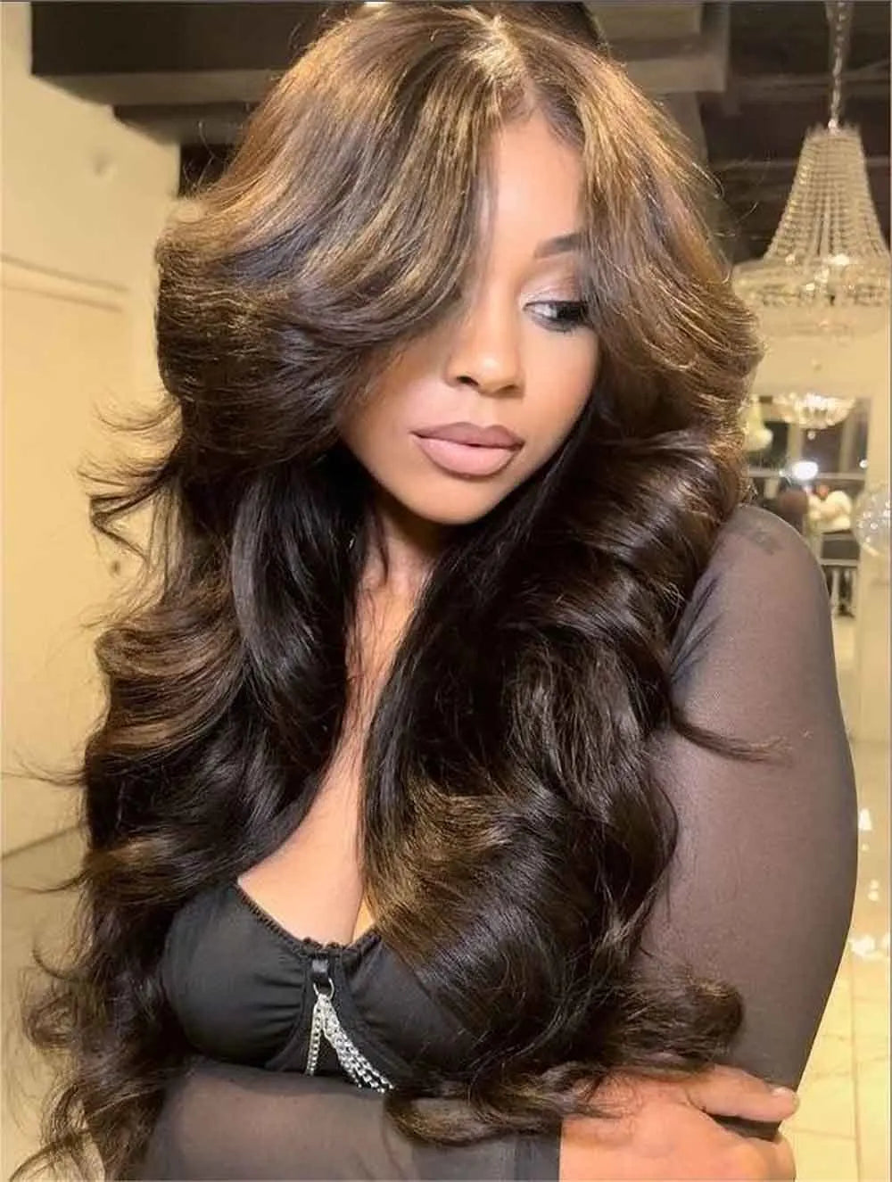 Curtain Bangs Wigs Body Wave Lace Front Human Hair Wig With Bang 13x4 13x6 Pre Plucked Lace Wigs Frontal Hair Wigs For Women