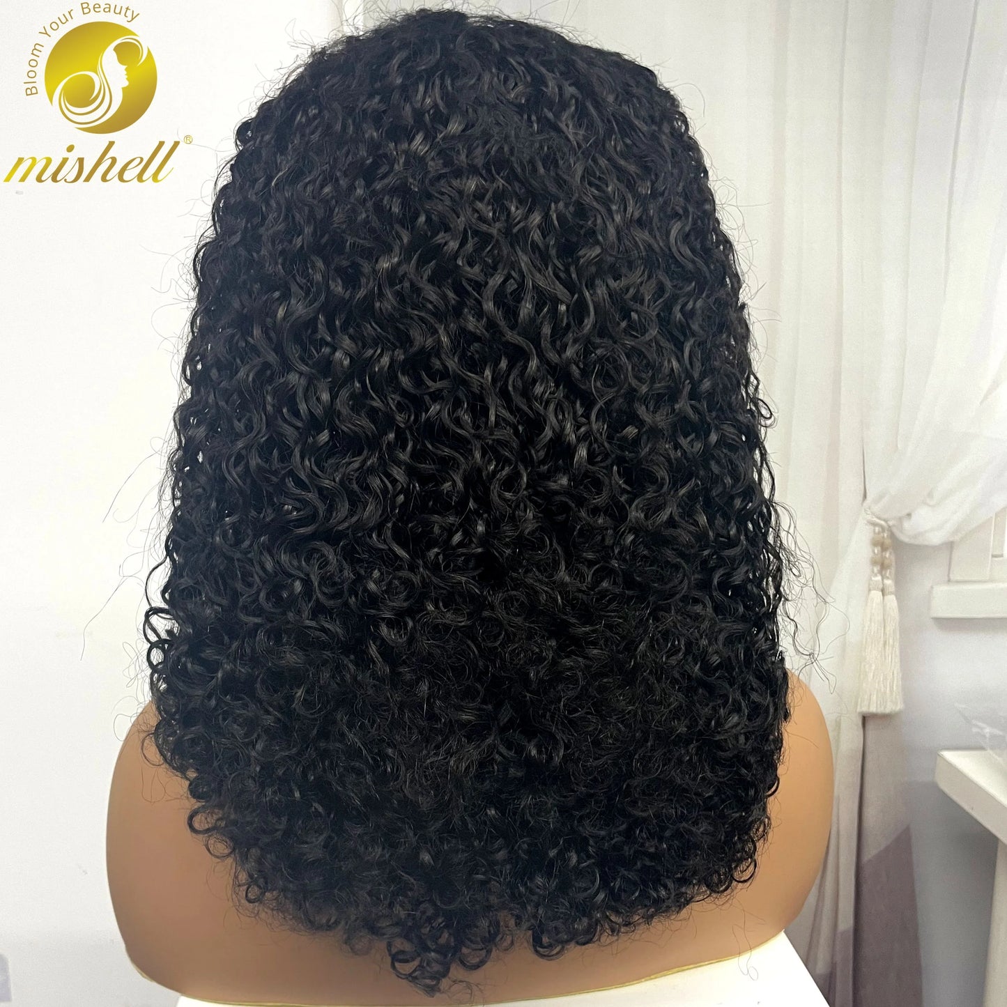 350% Density 13x4 Lace Frontal Pixie Curly Human Hair Wigs 12A Colored Water Wave Raw Burmese Bouncy Curly Hair Wigs for Women