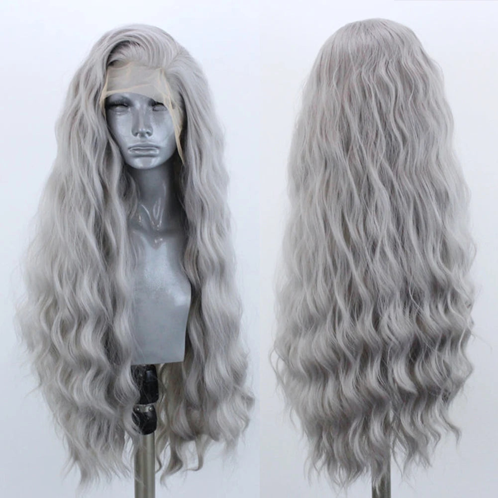 AIMEYA Synthetic Lace Front Wigs for Women Natural Hairline Synthetic Hair Lace Wig Long Brown Wig PrePlucked Cosplay Woman Wigs