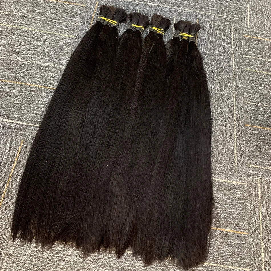 10A Virgin 100% Natural Balck Bone Straight Human Hair Bulk For Braiding Extensiones Cabelo Humano Weaving Unprocessed No Hair