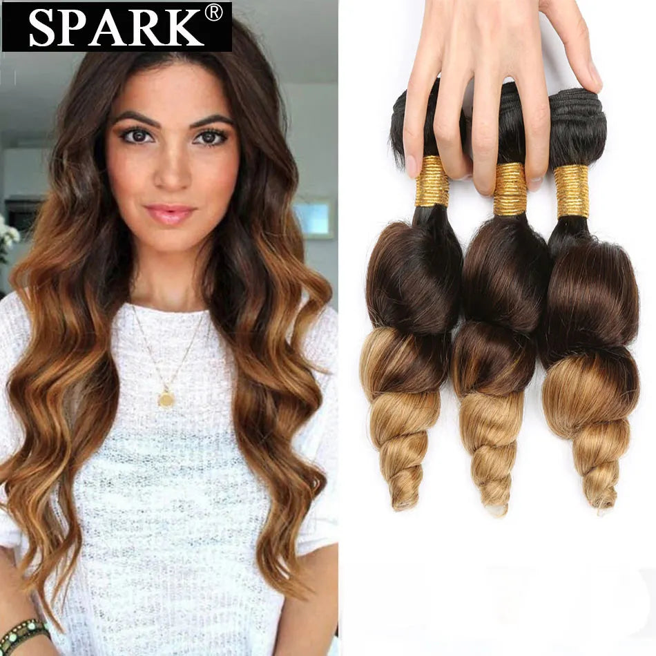 Brazilian Loose Wave Human Hair Bundles 1/3/4pcs Ombre 100% Remy Human Hair Extensions Curly Hair Weave Bundles