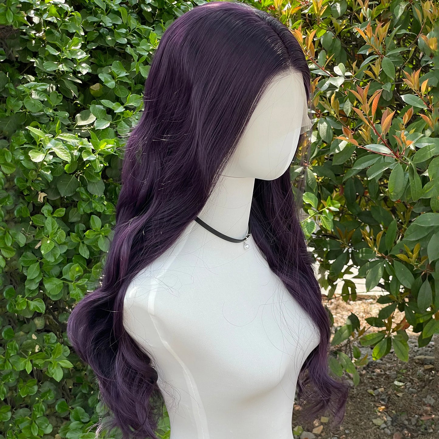 Dark Purple 13x4 Synthetic Lace Front Wigs for Women Fashion 26 Inch Long Wavy Lace Front Wigs Glueless 150% Density Free