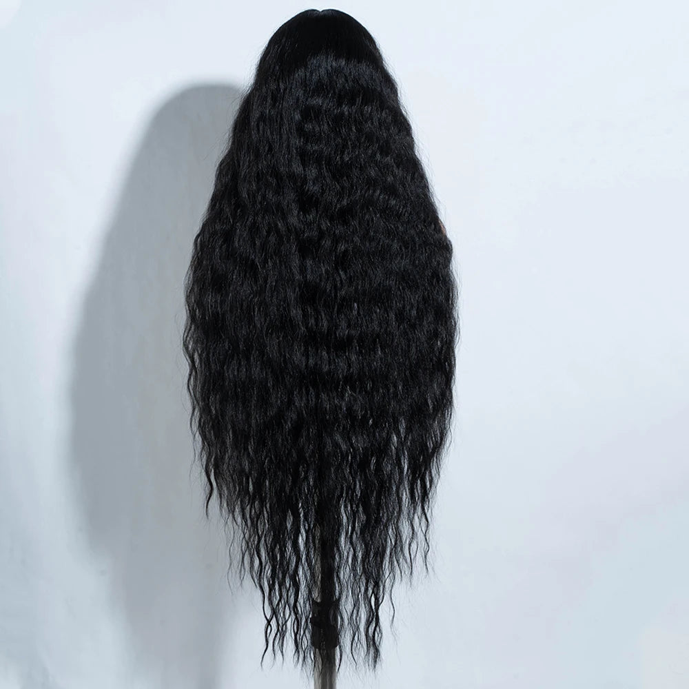 Synthetic Cosplay Lace Wigs For Black Women Long Curly Hair 42 Inch Cosplay Blonde Ombre Lace Front Wig Synthetic Lace Wig