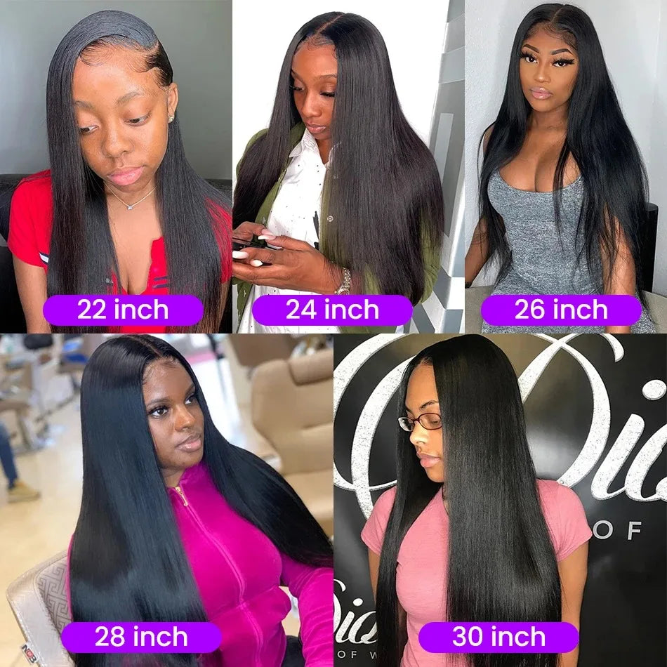 32 In Transparent Lace Frontal Wig Brazilian Straight Wave Wig Lace Front Human Hair Wigs For Black Women Remy 4x4 Closure Wig