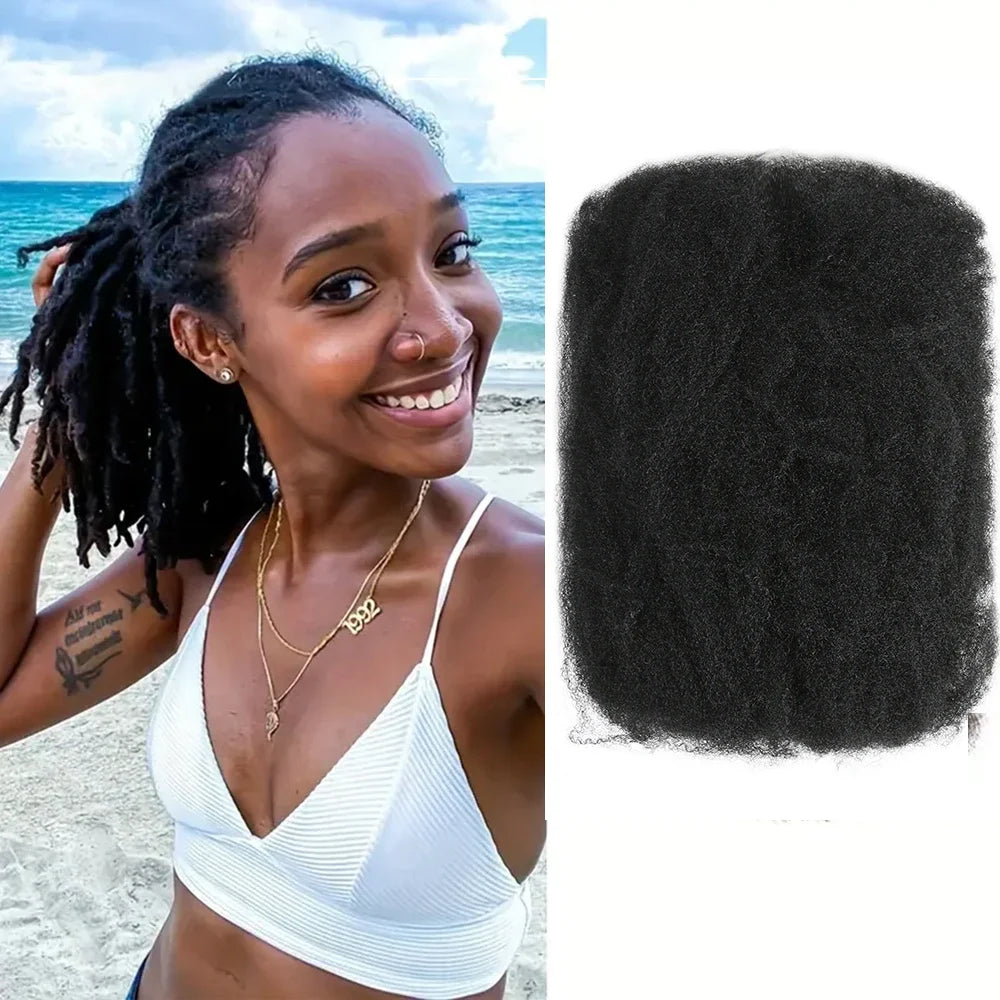 Afro Kinky Bulk Human Hair Extensions 1B# 30g/pcs Brazilian Human hair for Dreadlocks Crochet Repair Locs
