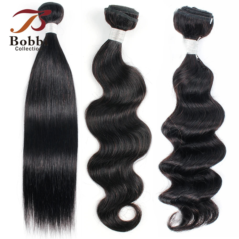 Clearance 100g Human Hair Weave Bundles Extension Black Color Body Wave Loose Deep Straight Style Bobbi