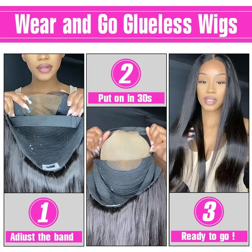 Glueless 5x5 Wig Deep Wave Human Hair Wigs Ready To Wear Pre Cut Lace Wear And Go Glueless Wigs 6x4 Lace Human Hair Wig