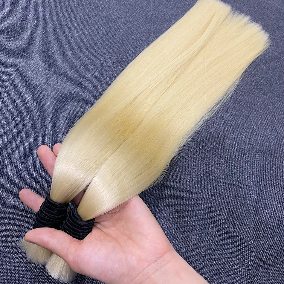 60% Density 16a 613 Hair Bulk 100% Human Hair Bulk 1b Natural Color No Weft Unprocessed Vietnamese Braiding Bone Straight Hair