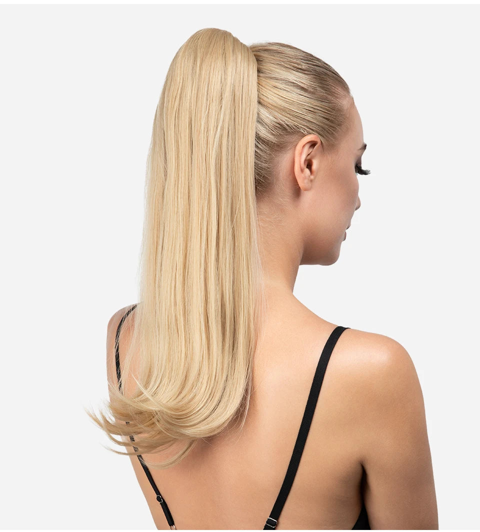SARLA Premium Synthetic Claw Clip In Ponytail Hair Extensions Long Hairpiece Silky Straight Fake Pigtail With Band For Women