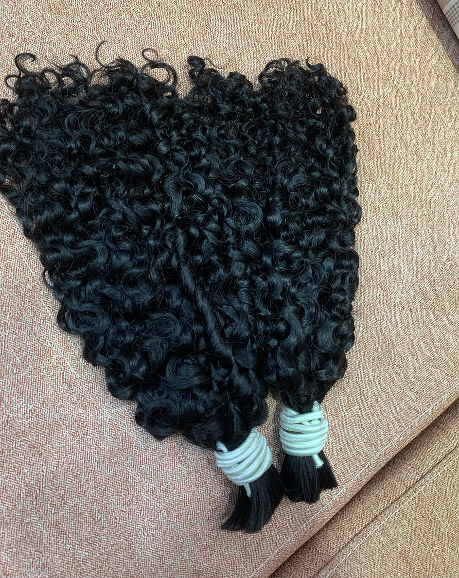 For Braiding Bulk Hair Human Hair Kinky Curly Bulk Hair Extensions For Braids Double Drawn Bulk Hair Bundles No Weft Wholesale