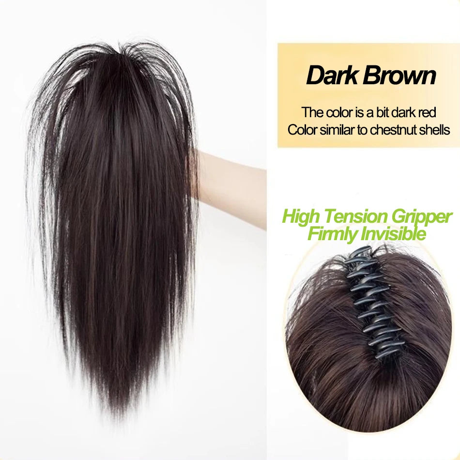 Straight Synthetic Claw Clip Ponytail Hair Extension Short Messy Fluffy Ponytail Hairpiece For Women Natural Tail With Claw Clip