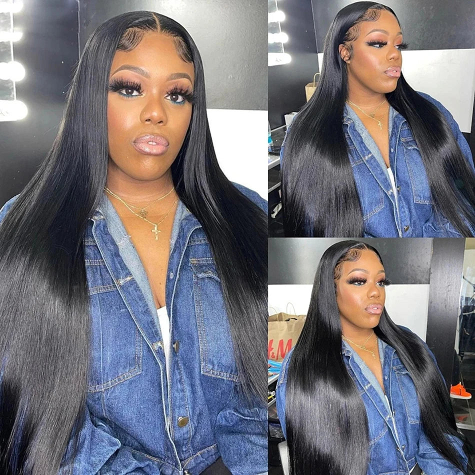 30 32inch Straight Lace Front Human Hair Wig 13x4 13X6 Transparent Lace Frontal Wig Brazilian 5x5 Closure Cheaper Wigs For Women