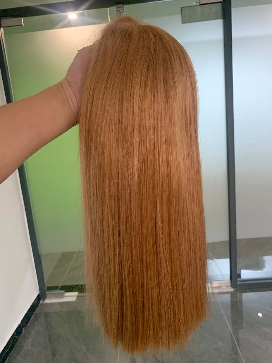 Raw Vietnamese 250 Density Human Hair Lace Frontal Wigs Straight 27 Honey Blonde Colored 13x4 Bob Wig Lace Front Human Hair Wigs