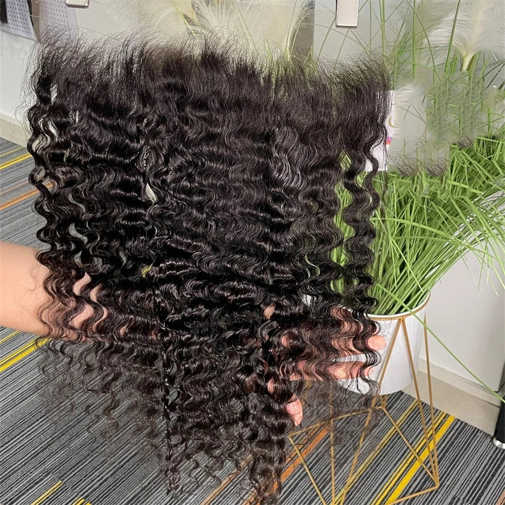 Burmese Curly 13x4 Real HD Lace Frontal With Bundles 4x4 HD Lace Closures Raw Weaves For Women 100% Human Hair Pre Plucked