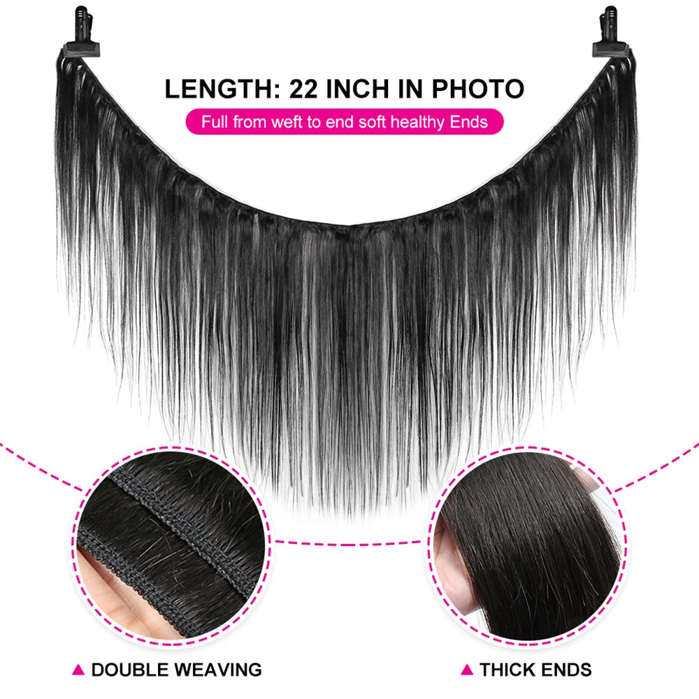 Straight Bundles with Frontal Brazilian 100% Virgin Human Hair 3 Bundles with 13x4 Lace Frontal Brown 4 Color Straight 3 Bundles