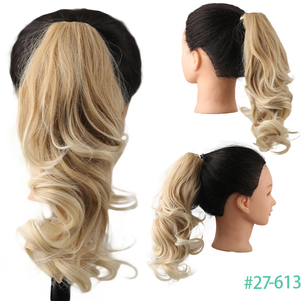 Synthetic Claw Clip In Short Ponytail Curly Pony Tail Clip-on hair False Wig House Pony Extension Hairpiece For Women