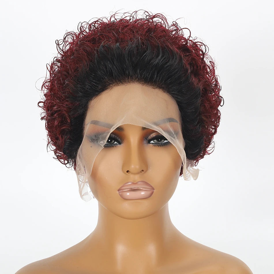 Pixie Cut Wigs 13x2 Lace Frontal Wigs Human Hair Short Kinky Curly Bob Human Hair Wigs For Women Lace Front Human Hair Wigs