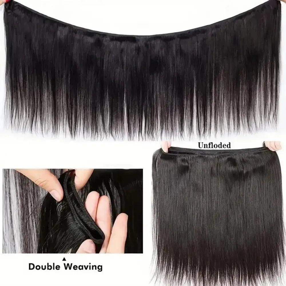 8-30 Inch Straight Human Hair Bundles 12A 100% Human Hair Extensions Natural Black Brazilian Hair Weave Bundles 1/3/4pcs Bundles