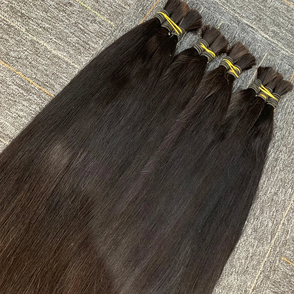 10A Virgin 100% Natural Balck Bone Straight Human Hair Bulk For Braiding Extensiones Cabelo Humano Weaving Unprocessed No Hair