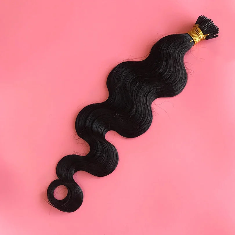 Body Wave Brazilian Remy Human I Tip Hair Bundles Extensions Microlinks Stick I Tip Hair Extensions For Women
