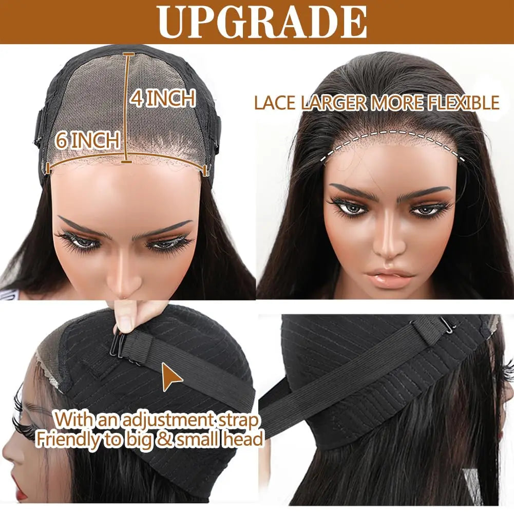 Glueless 5x5 Wig Deep Wave Human Hair Wigs Ready To Wear Pre Cut Lace Wear And Go Glueless Wigs 6x4 Lace Human Hair Wig