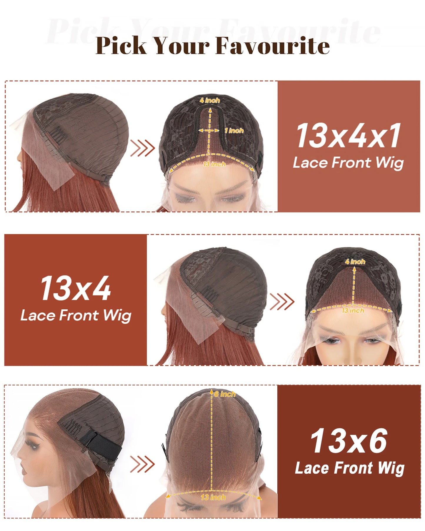 Reddish Brown Layered Lace Front Wig 13X6 Copper Red Straight Lace Front Wigs For Women Synthetic Glueless Heat Resistant Wigs
