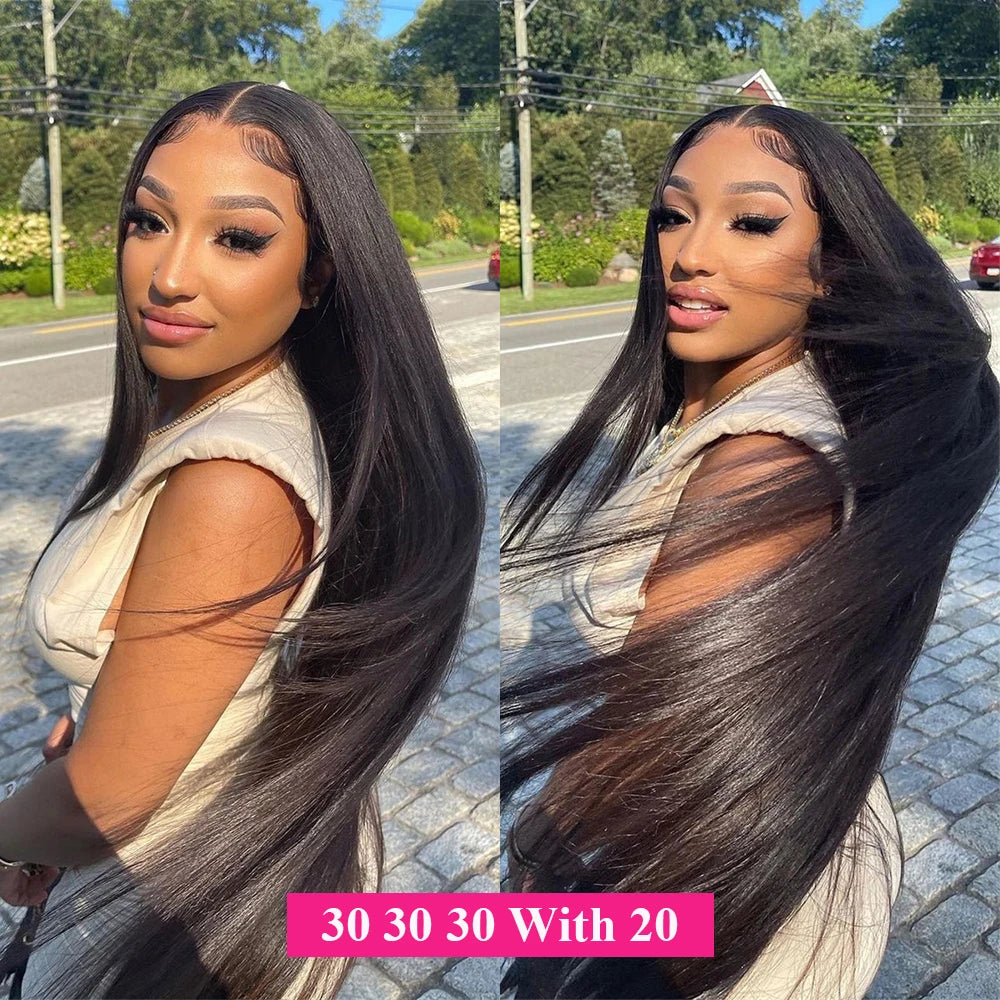 Straight Bundles with Frontal Brazilian 100% Virgin Human Hair 3 Bundles with 13x4 Lace Frontal Brown 4 Color Straight 3 Bundles