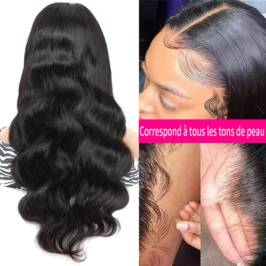 180% Body Wave Lace Front Wigs 360 Lace Wigs HD Lace 13x6 Brazilian Wigs For Women PrePlucked 13x4 Lace Frontal Human Hair Wigs