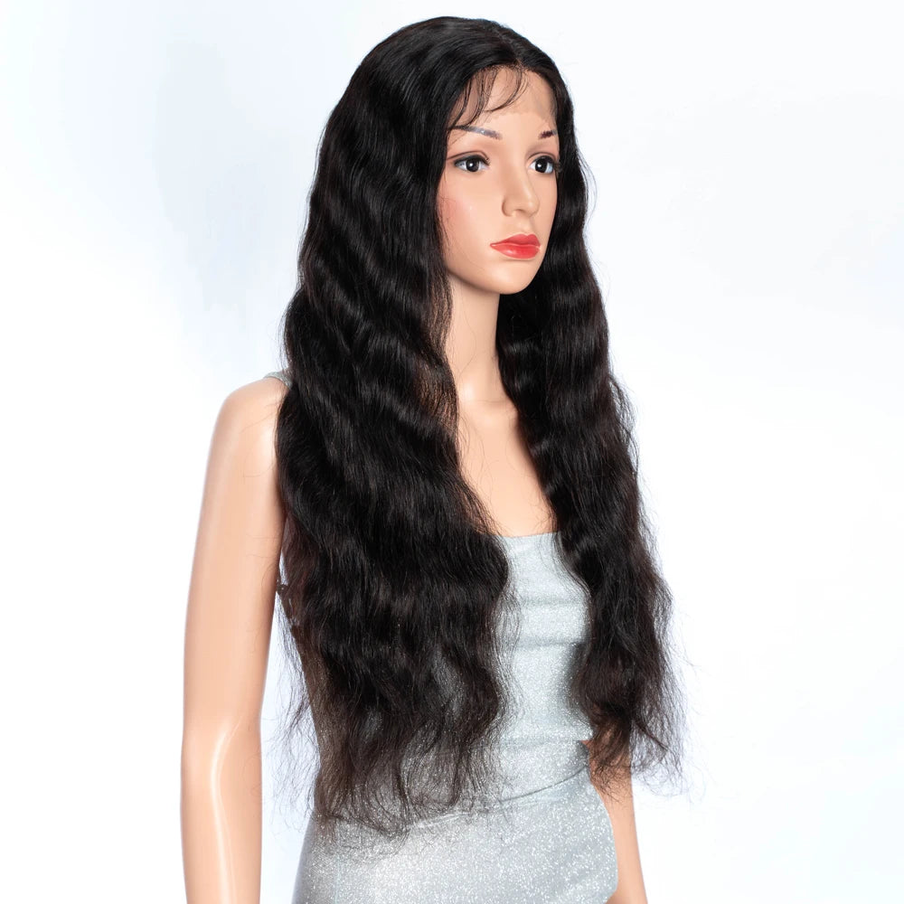 Lekker 30”32“ Body Wave 13x1 T Part Lace Front 100% Human Hair Wigs For Women Brazilian Remy Hair Middle Part Lace Long Wavy Wig