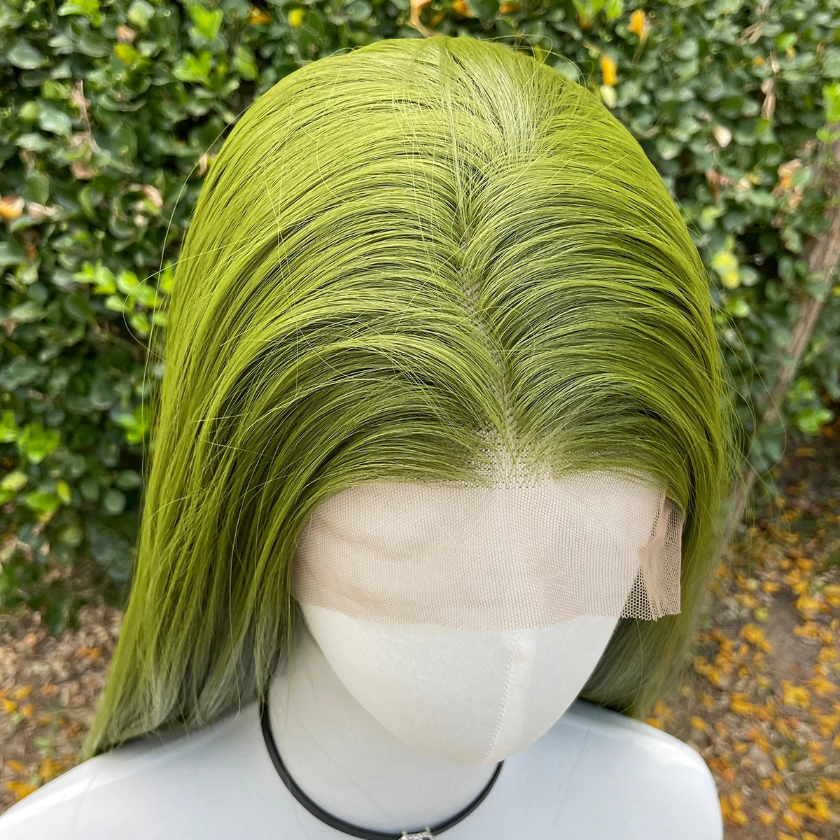 Green 13X4 Synthetic Lace Front Wigs for Women 26 Inch Long Sliky Straight Lace Wigs Half Hand Tied 150% Density Glueless