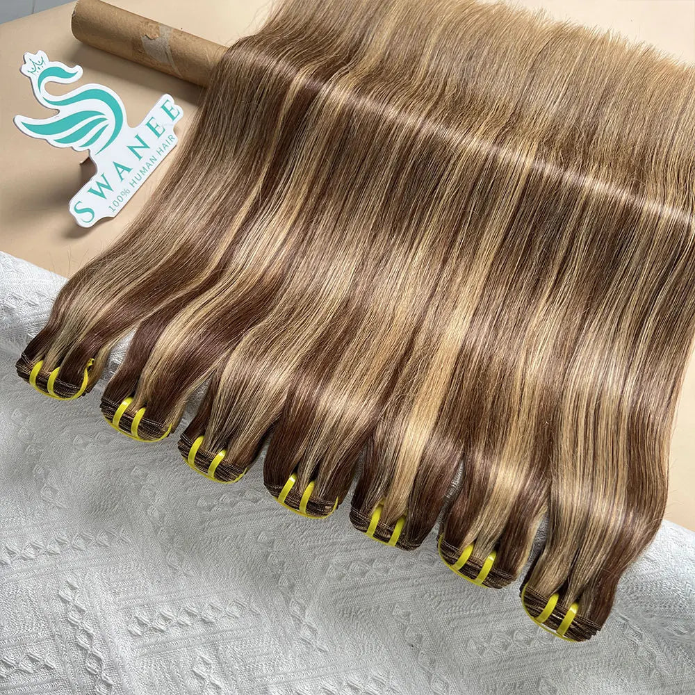 SWANEE P4/27 Highlight Bone Straight Bundles Double Weft Vietnamese Human Hair Weave Bundles Remy Human Hair Extensions