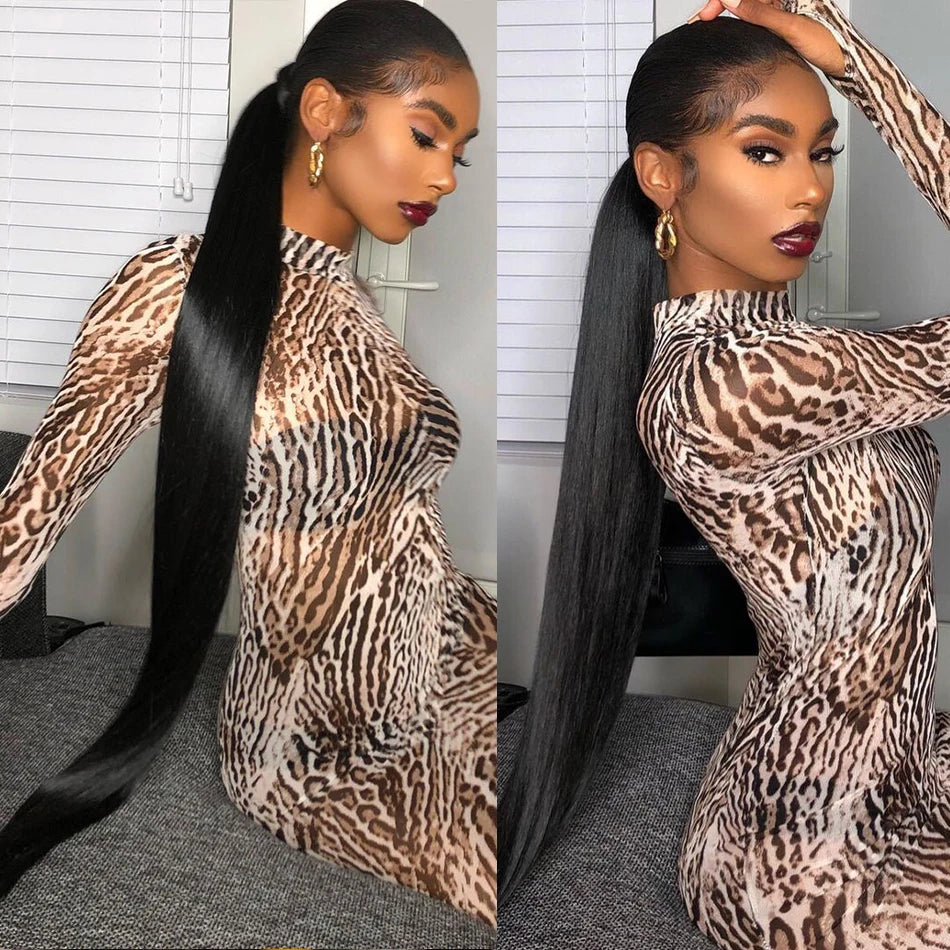 30 32inch Straight Lace Front Human Hair Wig 13x4 13X6 Transparent Lace Frontal Wig Brazilian 5x5 Closure Cheaper Wigs For Women