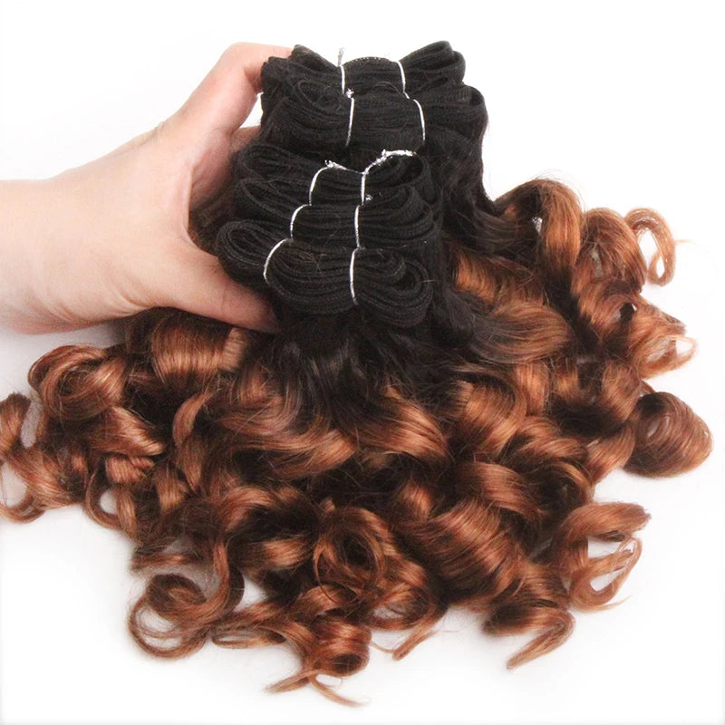 Curly Human Hair Bundles 100% Human Hair Bundles Brazilian Hair Weave Bundles 6 Pcs/Lot Color 1B/2/4/30/33/99J Curly Hair