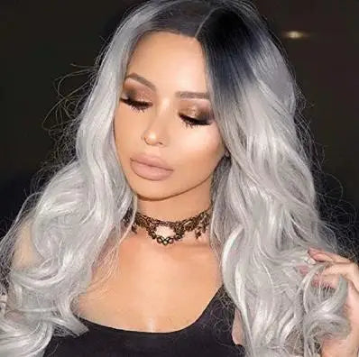 SuQ Classic Curly Wig Hair Synthetic Natural For Women Cosplay Brown WIth Blonde Heat Resistant Daily Wigs