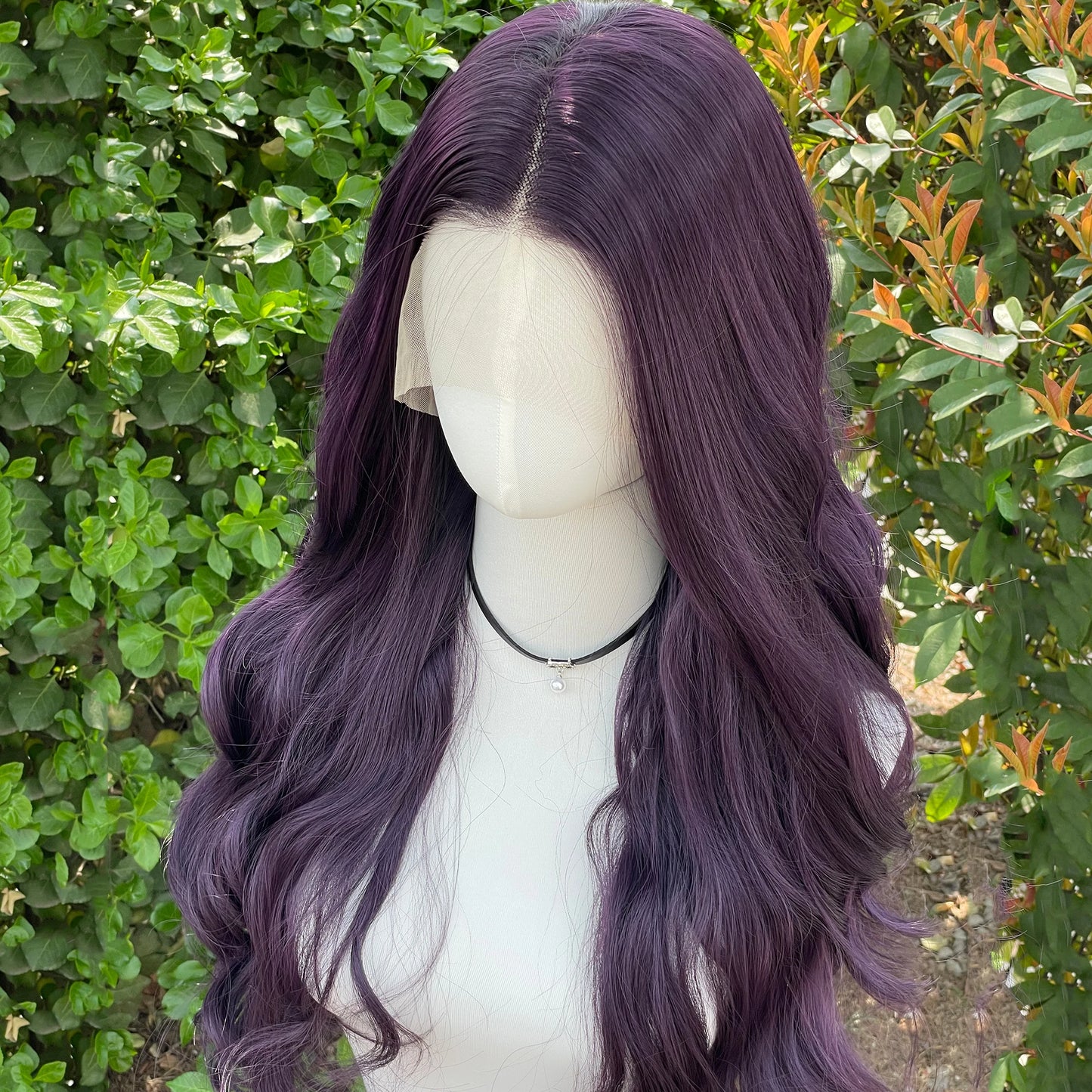 Dark Purple 13x4 Synthetic Lace Front Wigs for Women Fashion 26 Inch Long Wavy Lace Front Wigs Glueless 150% Density Free
