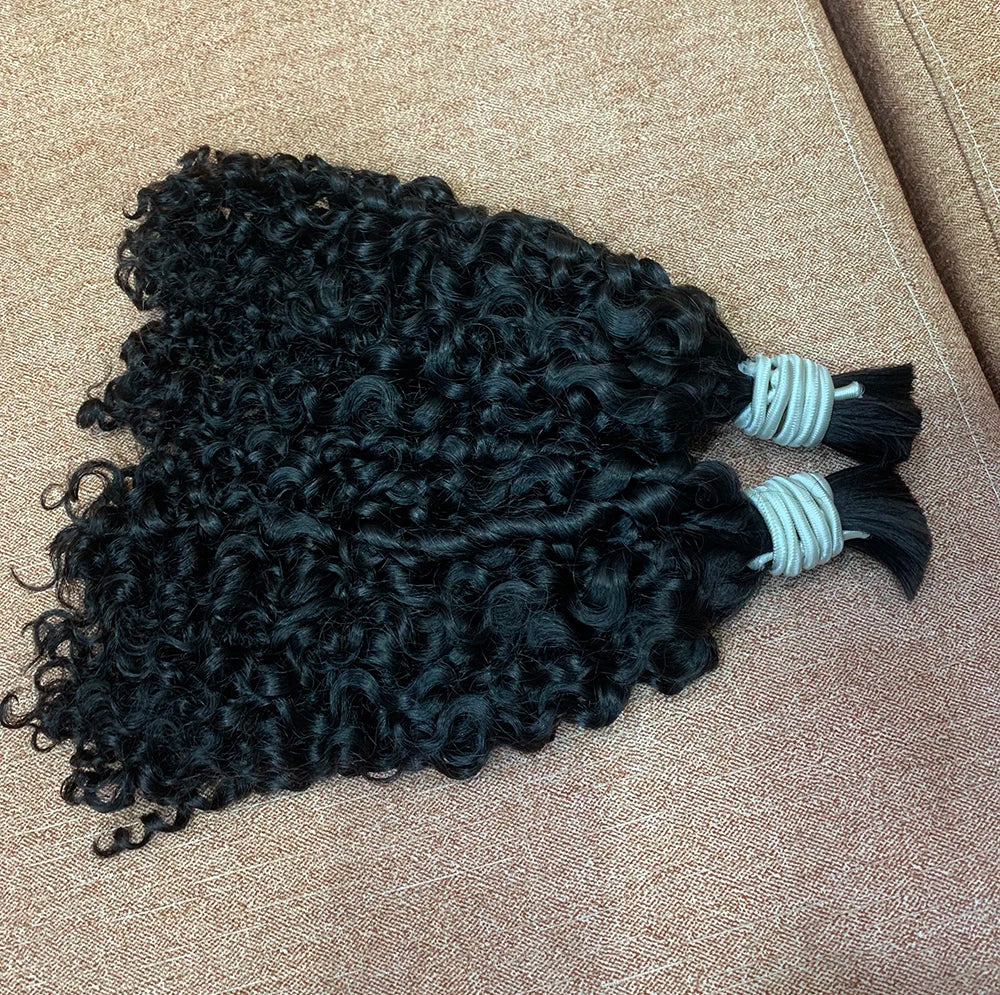 For Braiding Bulk Hair Human Hair Kinky Curly Bulk Hair Extensions For Braids Double Drawn Bulk Hair Bundles No Weft Wholesale