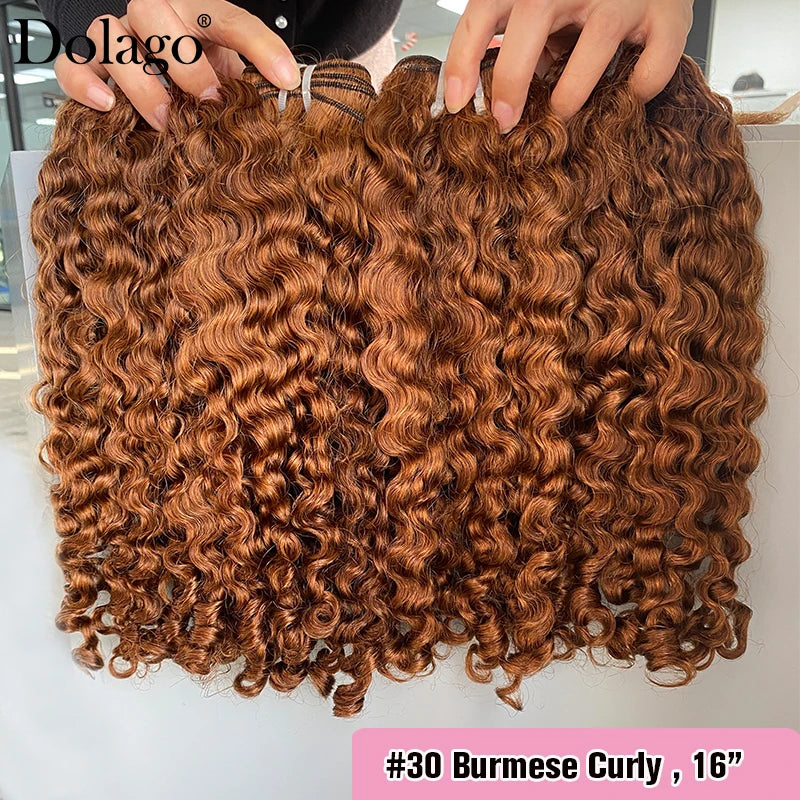 Colored Hair Bundles Burmese Curly Raw Hair Chocolate Brown Bundles Human Hair Vietnamese 100% Human Hair Extensions 3 Deals
