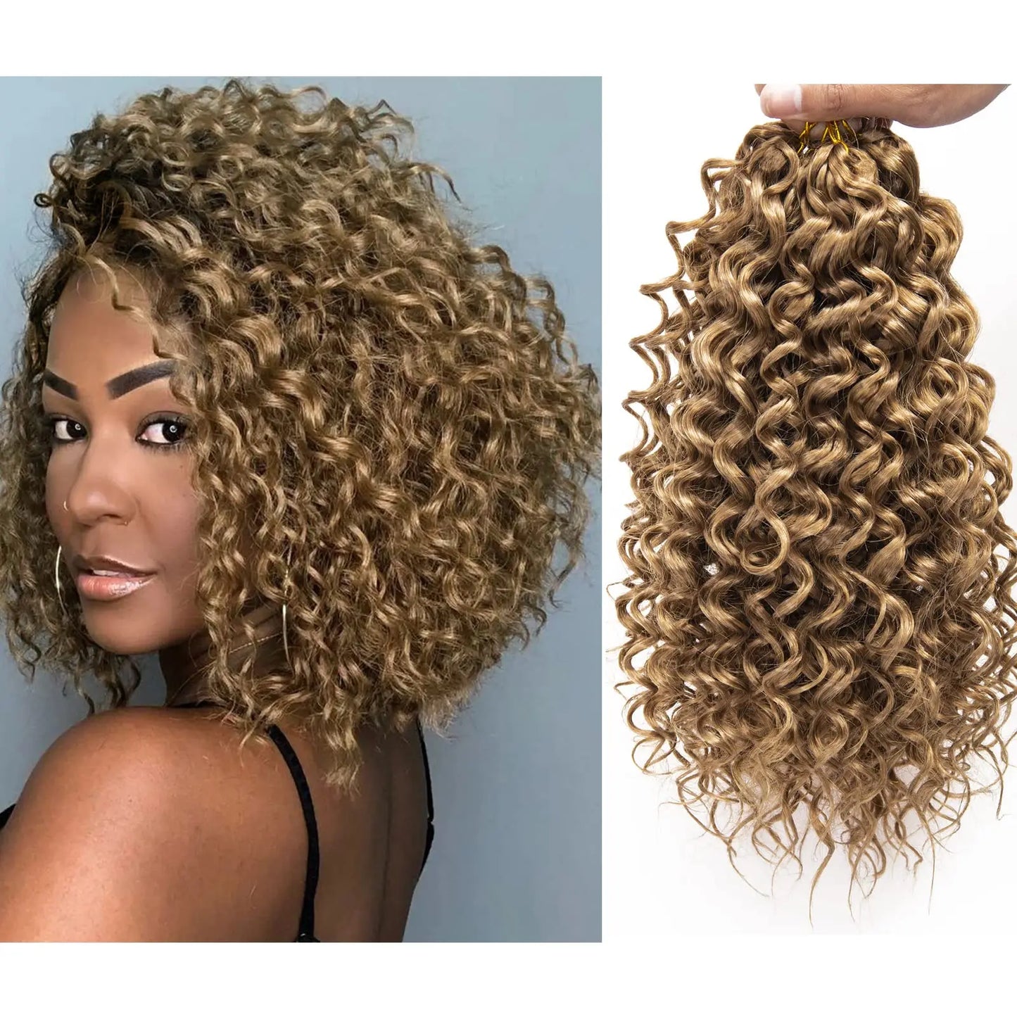 12"GoGo Curl Crochet Hair Short Curly Crochet Hair for Women Water Wave Deep Twist Crochet Braids Synthetic Braiding Hair