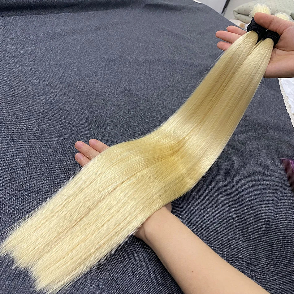 60% Density 16a 613 Hair Bulk 100% Human Hair Bulk 1b Natural Color No Weft Unprocessed Vietnamese Braiding Bone Straight Hair