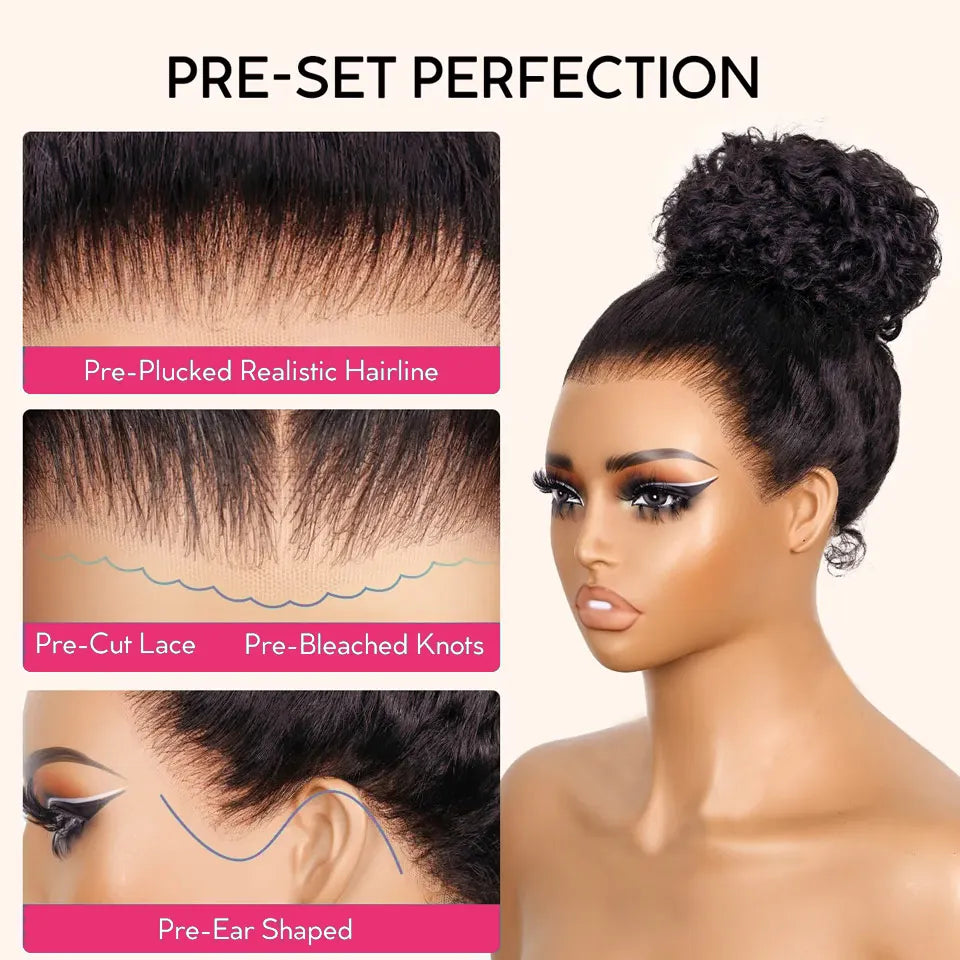 KissLove Invisi Strap 360 Lace Frontal Wigs Human Hair Layer Cut Body Wave with Bang Glueless Wigs Human Hair Salon Hairstyles