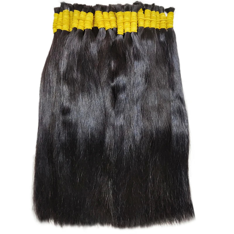 Wholesale Human Hair For Braiding Straight Indian Hair Vendor Virgin Bundles No weft Natural Hair Bulk 100% Human Hair Extension