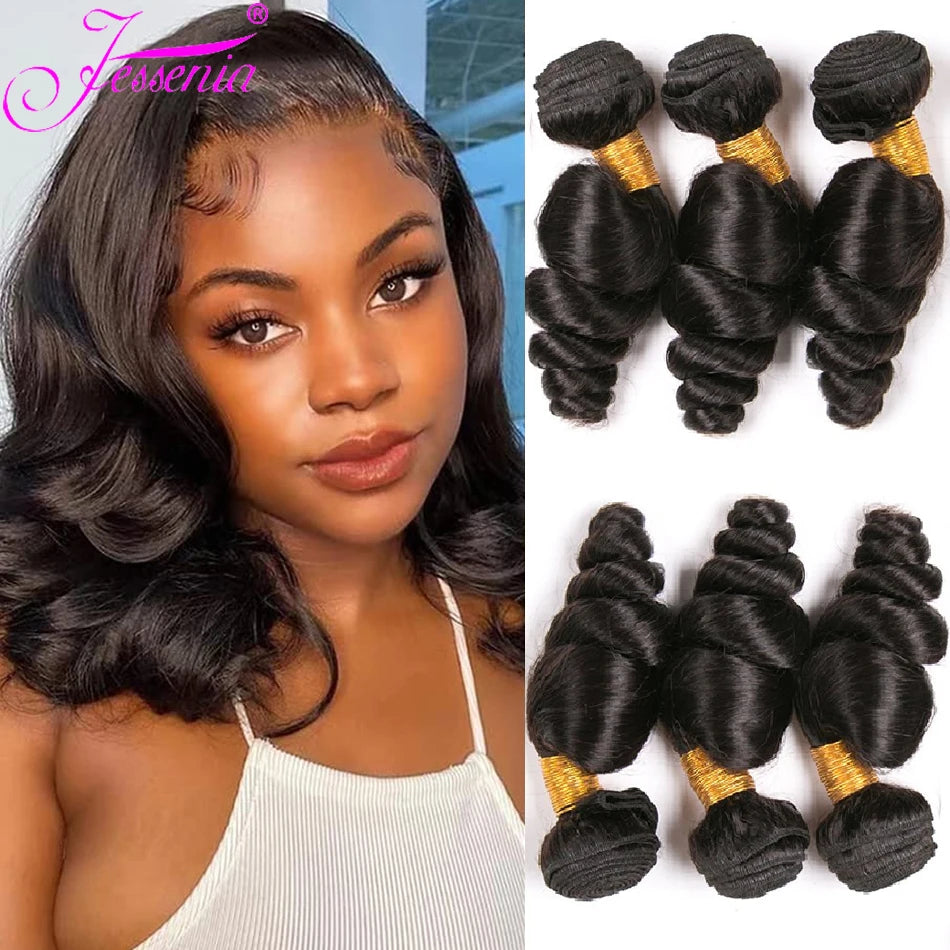 Tissage Loose Wave Bundles Remy Virgin Extension 3Bundles Deal Deep Loose Peruvian Weave Bundles Raw 100% Unprocessed Human Hair