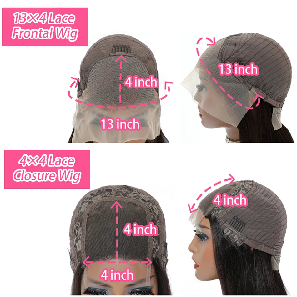 12A Glueless Wigs Malaysian Kinky Straight Lace Front Wigs Human Hair Pre Plucked 13X4 Yaki Straight Lace Frontal Wigs 180%