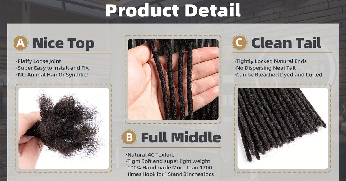 0.4 cm and 0.6 cm Thickness Pre Colored 100% Real Human Hair Dreadlock Extensions for Man/Women Full Handmade Permanent Loc Extensions Bundles Can Be Dyed Bleached Curled Twisted