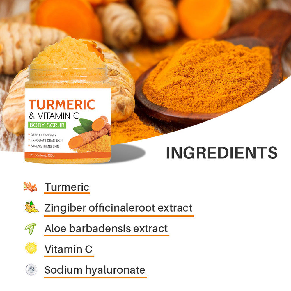 Turmeric & Vitamin C Body Scrub Deep Cleanse, Exfoliate & Strengthen Daily Shower Ritual Natural Ingredients Blend With Turmeric, Vitamin C & Hyaluronic Acid