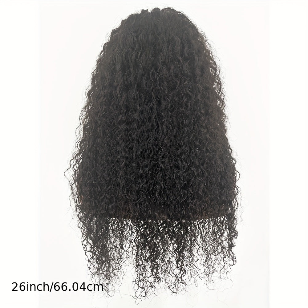 Curly Hairline Pre Plucked Natural Kinky Curly Edged Wigs Human Hair Curly Lace Front Wig For Woman Brazilian Remy Hair 13x4 Transparent Lace Front Wig